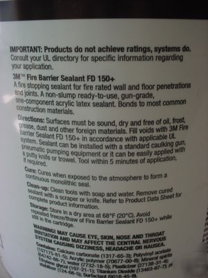New brand 3M 4.5 gallon fd 150+ fire barrier sealant