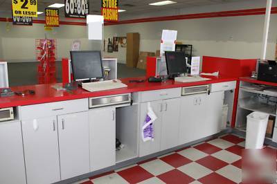 6PC retail counter work island station w/glass case