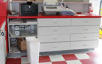6PC retail counter work island station w/glass case