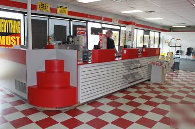 6PC retail counter work island station w/glass case