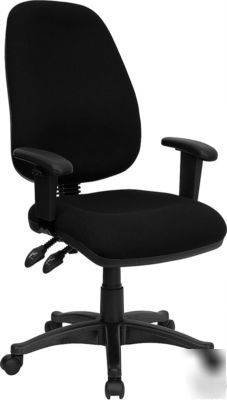 Black computer task chair ergonomic fully adjustable