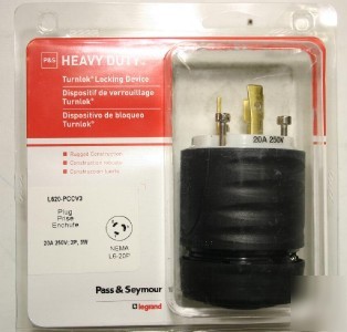 P&s 20 amp 250V 2P 3 wire L6-20 turnlok twist lock plug