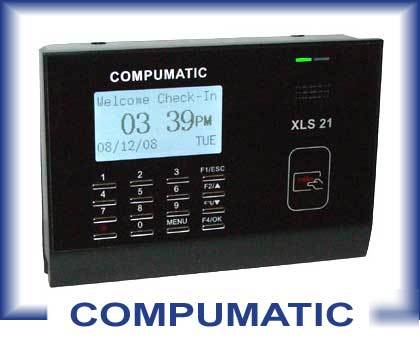 New compumatic xls pin entry employee time clock system