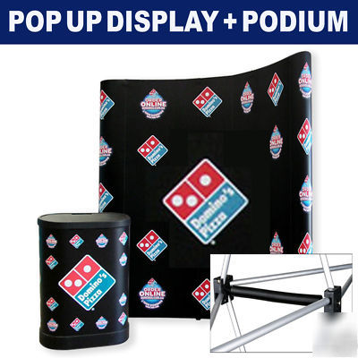 Trade show display exhibit pop up booth podium + prints