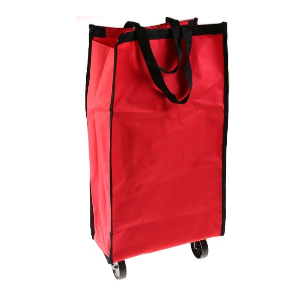 New folding light shopping trolley grocery bag red 