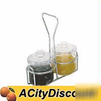 10DZ update cj-7AC 7OZ plastic condiment jars w cover