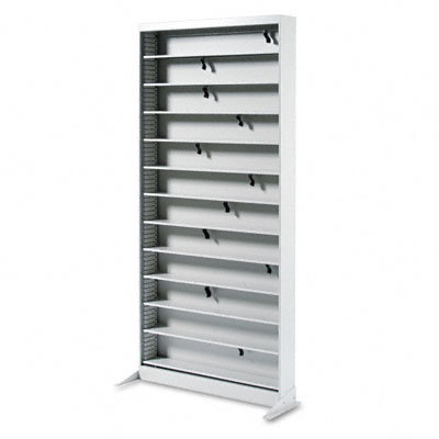 A/v adjustable open shelving, 12 shelves, light gray