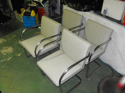 Knoll brno tubular chrome frame side chairs