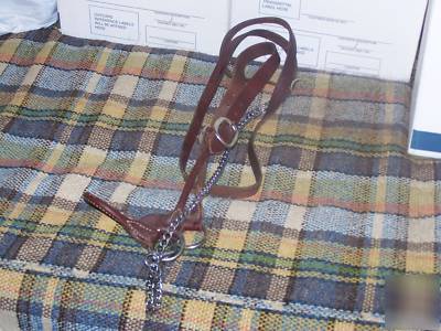 Round strap beef cow/steer show halter matching lead