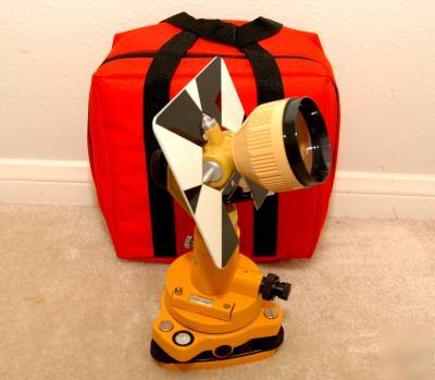 Yellow single prism station fits topcon total station