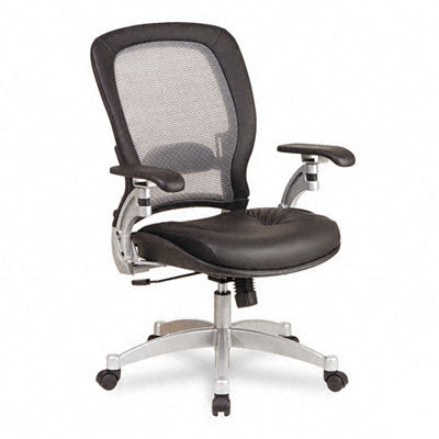 Office star space air grid executive chair, black