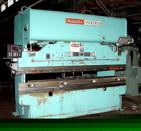 100 ton x 10' niagara press brake w/drc cnc back gauge