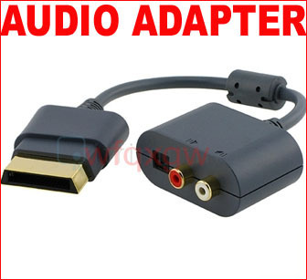 New for microsoft xbox 360 audio r/l rca adapter cable