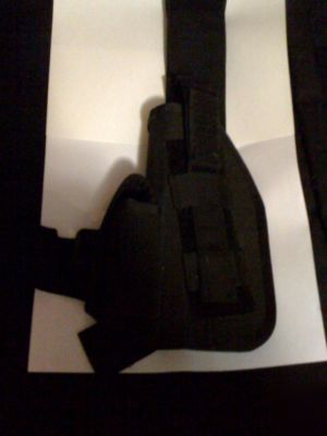 Nylon tactical thigh rig w/ front mag pouch holster 