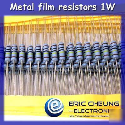 50PCS 9.1K ohm metal film resistors 1W +/-1%