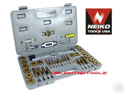 40 pcs titanium nitride coated metric tap & hexagon die