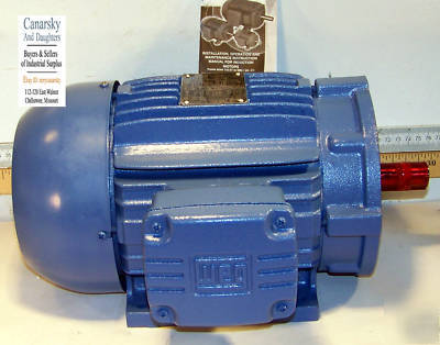 New 1 weg 00158EP3E145TC 1.5 hp electric motor 