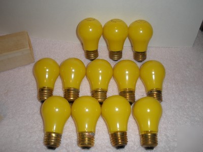 Yellow 15A sign light bulbs 15 watt ceramic marquee nos