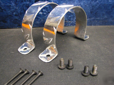 2 capacitor mounting brackets power farad & cap screws