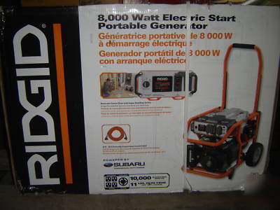 New rigid 8,000 watt electric start portable generator 