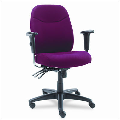 High-back multifunction chair burgundy upholstery