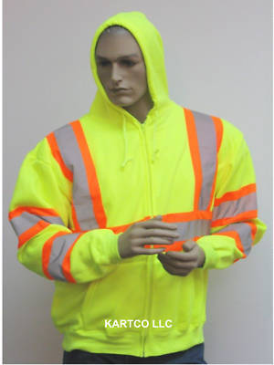 New <> <> hi-viz class 3 hoodie sweatshirt lime-5XL