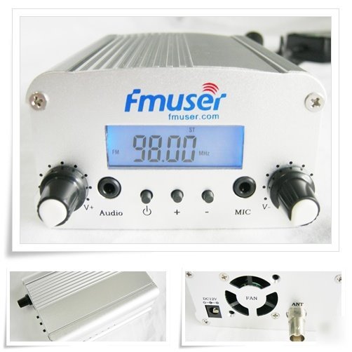 5W fm stereo pll transmitter+gp antenna +powersupply