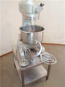 Hobart 20 qt mixer A200 w/ hook whisk paddle alum table