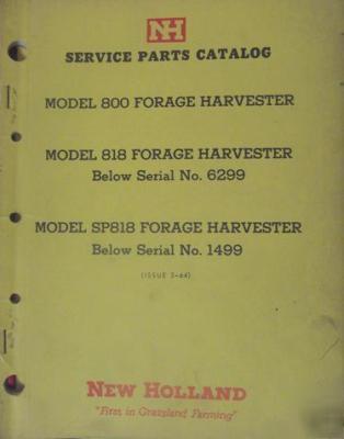 New holland 800, 818 forage harvesters parts manual