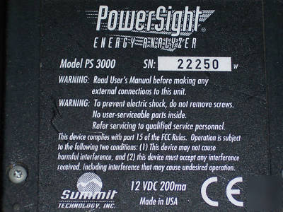 PS3000 powersight voltage current power factor analyzer
