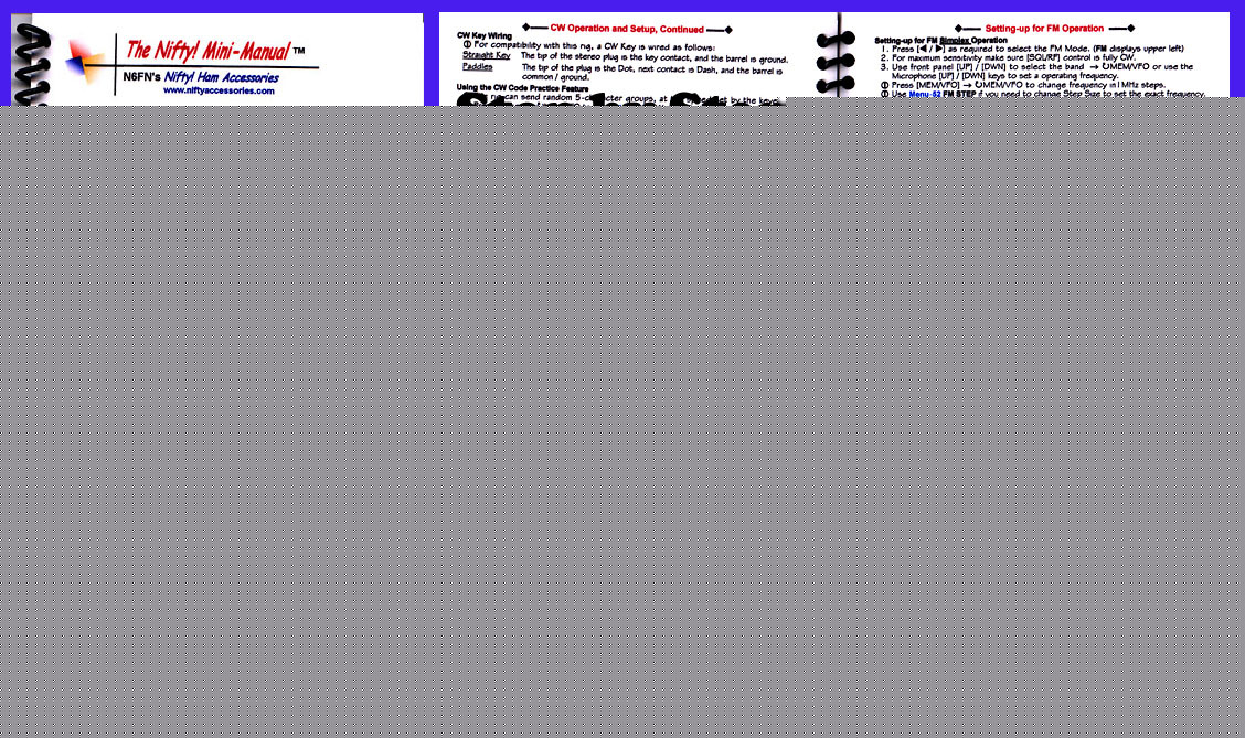 Yaesu ft-897 & ft-897D quick reference guide, FT897