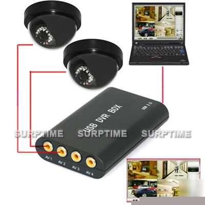 4CH USB2.0 1CH realtime dvr 2PCS sony ccd ir camera kit