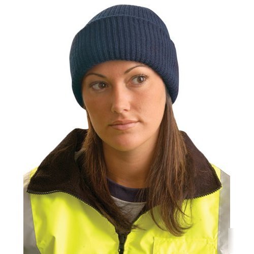 New winter knit acrylic cap-medium weight-navy blue 