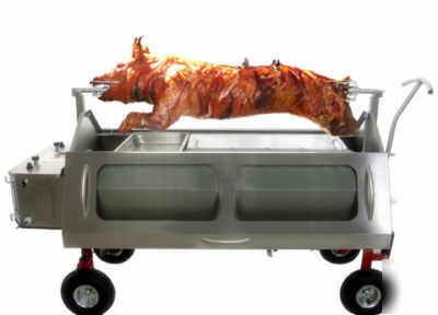 Pig out roaster - rotisserie, bbq, smoker, steam table 