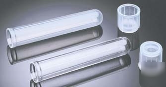Labcon culture tubes, plastic, with dual-position caps