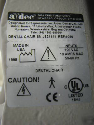 A-dec cascade 1040 radius dental operatory package adec