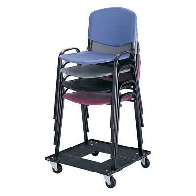 Safco conference stack chairs mobile set of 4 charcoal