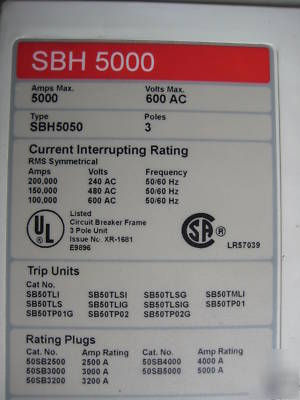 Siemens sbs 5050 SBS5050 SBS5050F 5000 amp SB50TP02G