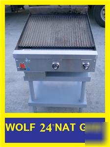 Wolf grooved griddle thermo control gg-24 w/ stand gas