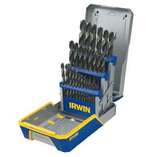 Irwin 29 piece black & gold metal index drill bit set