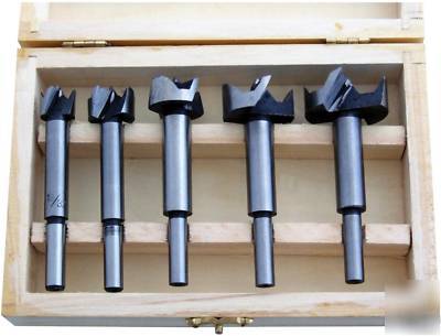 New am-tech 5PC forstner drill bit set** storage case**