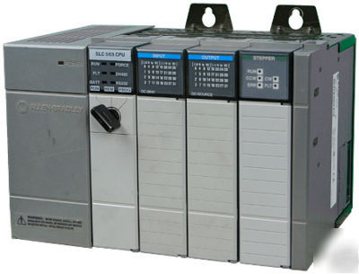 Allen bradley slc 500 plc kit, 4 slot, 4 modules