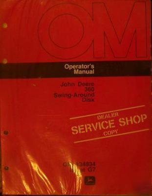 John deere 360 disc harrow operator's manual