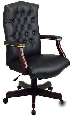 New matching black leather executive office chair set