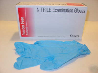 1 box nitrile exam gloves latex and powder free- large