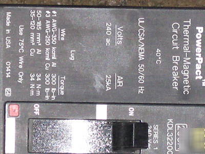New KDL32200 square d circuit breaker * * 200 amp 3 phase
