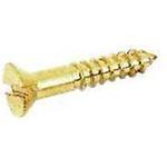 10X1-1/4 flat head slotted wood screws, brass. qty.100
