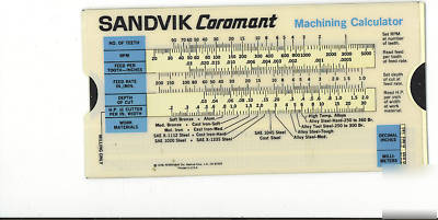 Engineering machinist tool cutter speed feed calculator