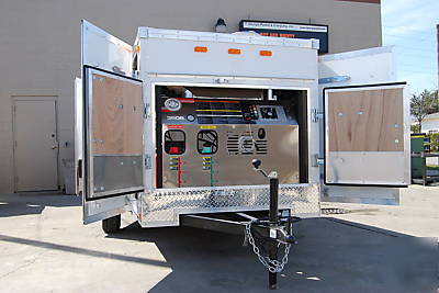 Pressure washer system, enclosed trailer, hot, cold 