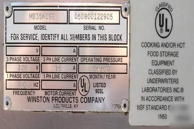 Used winston c-vap food warming holding drawer HB35N1GE